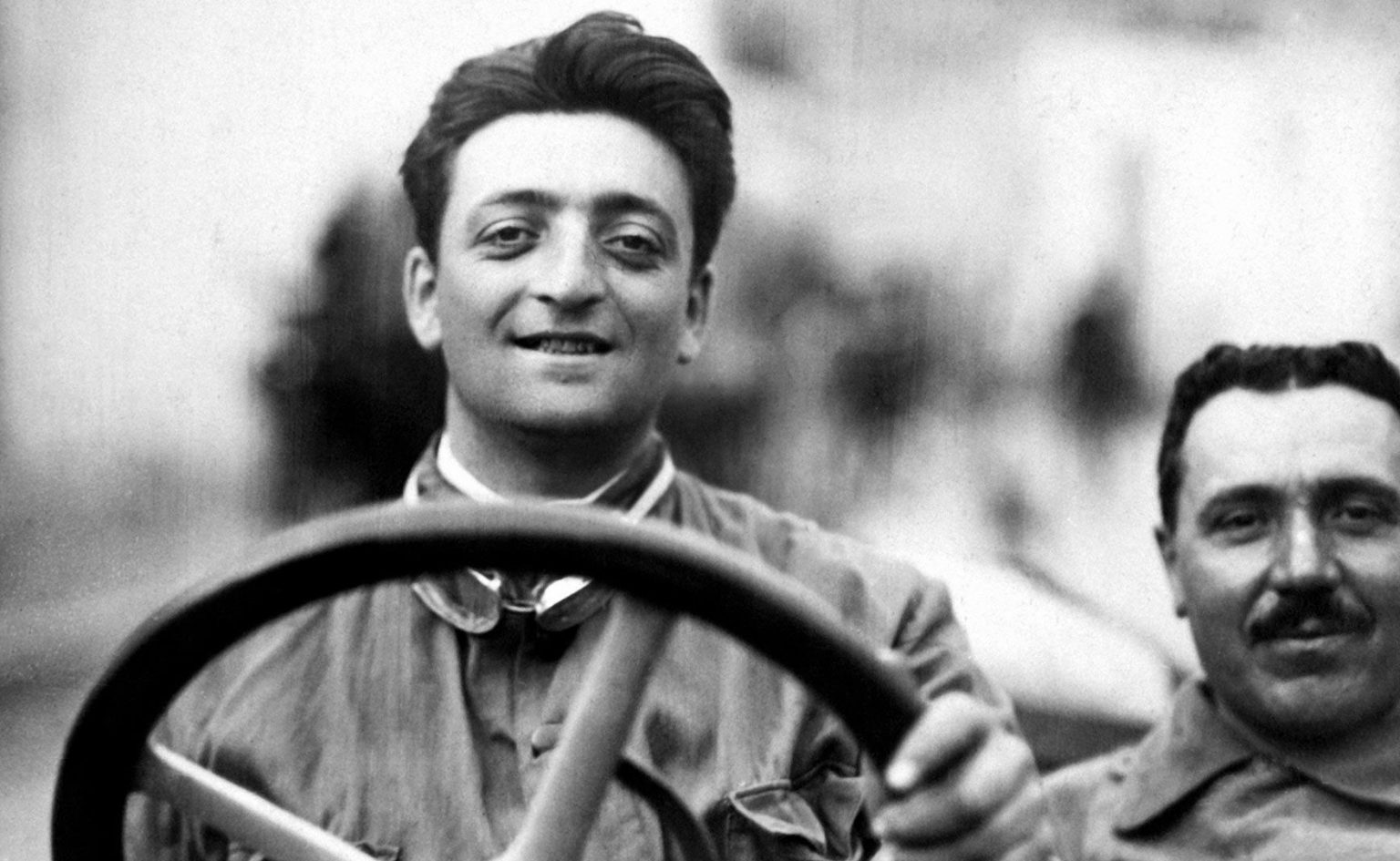 Enzo Ferrari on a Race. Enzo Ferrari Testing. Драйвер Энцо Майорка и его дочь.